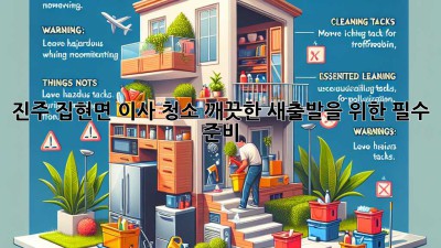 진주 집현면 이사 청소, 깨끗한 새출발을 위한 필수 준비!